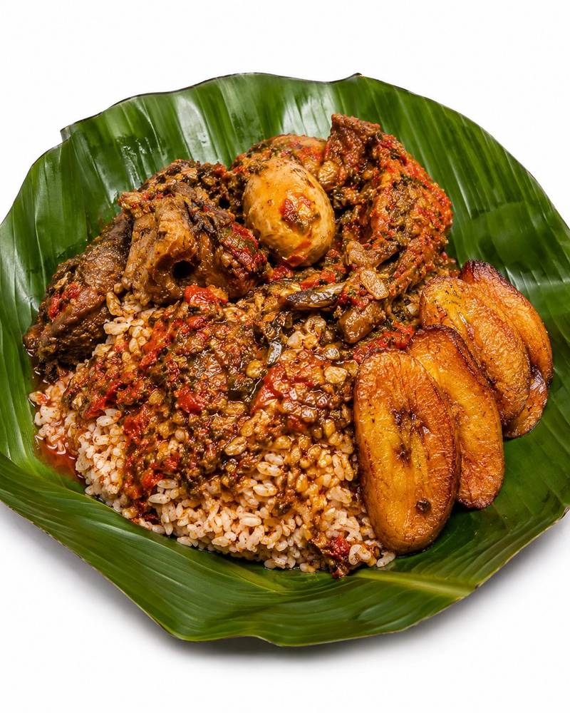 Ofada Rice & Ayamase Sauce