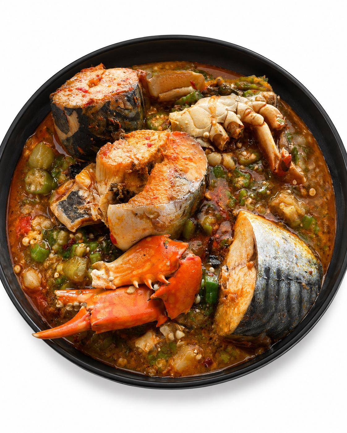 Seafood Okra Soup & Fufu 1