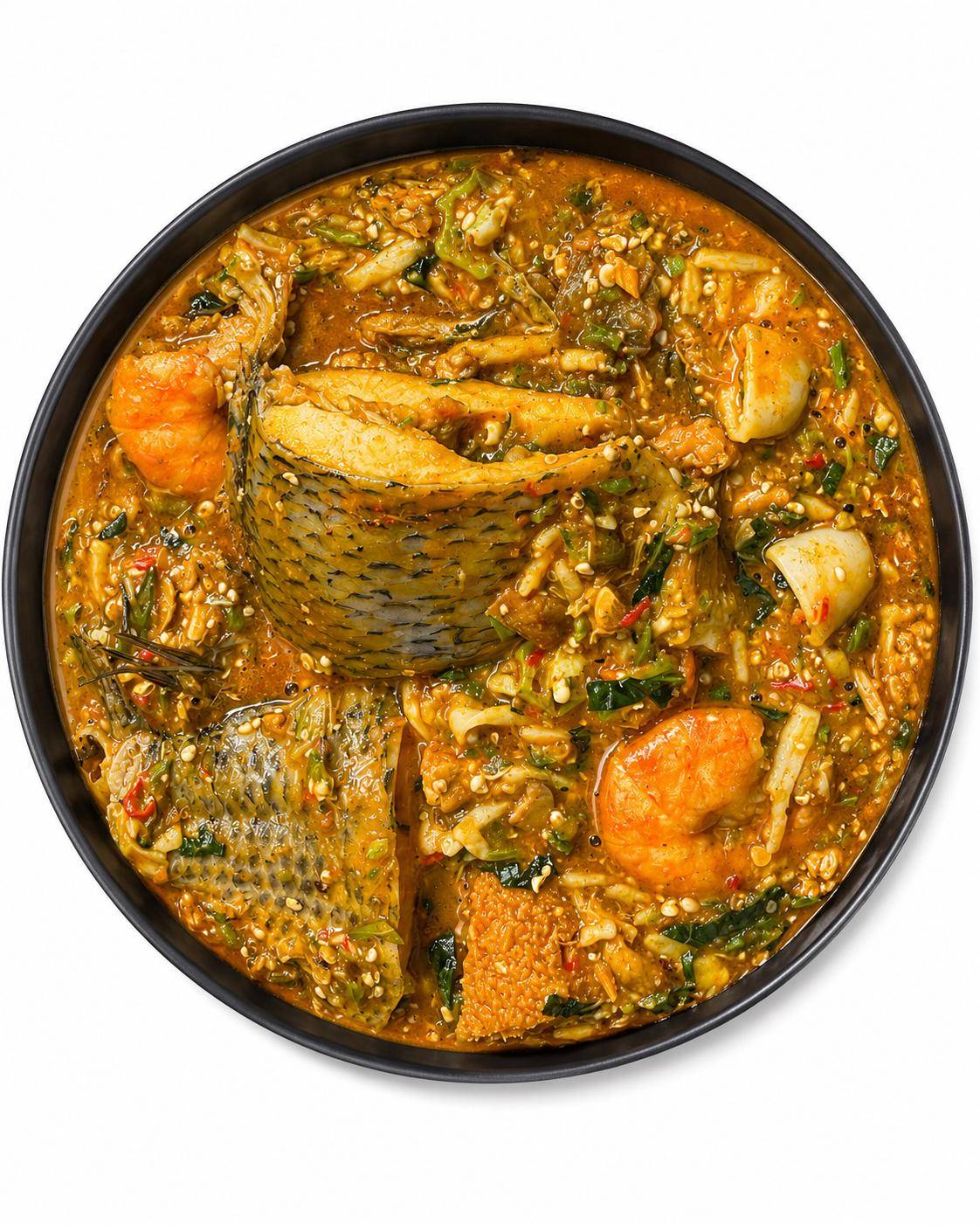 Seafood Okra Soup & Fufu 2